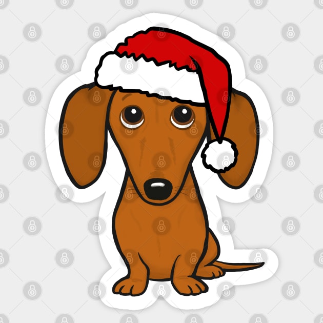 Dachshund Wearing A Santa Hat Cute Wiener Dog Christmas Sticker by Coffee Squirrel